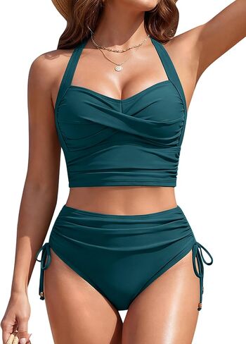 Blooming Jelly Womens High Waisted Bikini Sets Tummy Control Swimsuits Two Piece Swim Suits 2026 Modest Bathing Suits in Saudi Arabia