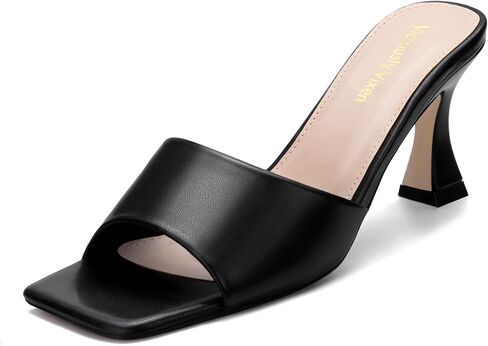 Womens Kitten Heeled Sandals Square Open Toe Mesh Slip On Heels Casual Party Dress Shoes for Women in Saudi Arabia