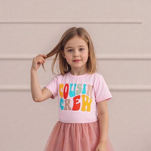 Toddler Baby Girl T-Shirt Summer Tops Letter Graphic Print Short Sleeve Crew Neck Tee Kids Cute Clothes in Saudi Arabia