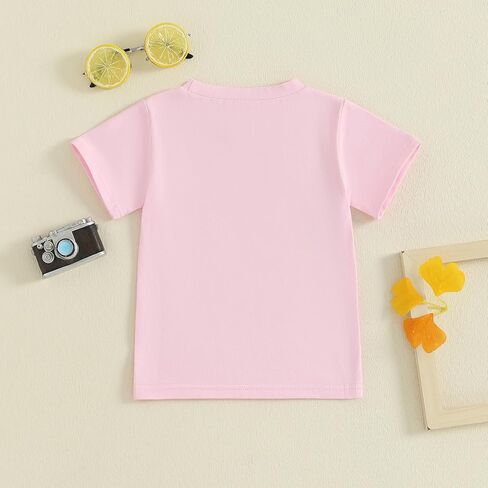 Toddler Baby Girl T-Shirt Summer Tops Letter Graphic Print Short Sleeve Crew Neck Tee Kids Cute Clothes in Saudi Arabia