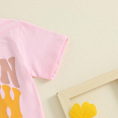 Toddler Baby Girl T-Shirt Summer Tops Letter Graphic Print Short Sleeve Crew Neck Tee Kids Cute Clothes in Saudi Arabia