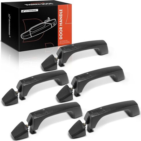 A-Premium Outside Exterior Door Handles Compatible with Hummer H3 2006 2007 2008 2009 2010, Chrome, 5-PC Set, Front and Rear and Cargo in Kuwait