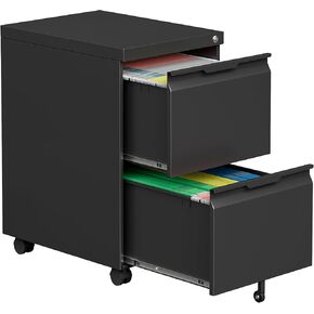 Mobile File Cabinet for Home Office, 3-Drawer Under Desk Filing Cabinet with Lock, Vertical Metal Storage Cabinet On Wheels for Legal/Letter/A4 Files(3 Drawer,White) in Saudi Arabia
