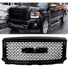 شبكة أمامية متوافقة مع 2014 2015 GMC Sierra 1500 ما بعد البيع غطاء شبكي على شكل قرص العسل (كروم) in Kuwait