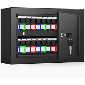 خزانة مفاتيح بيضاء مكونة من 100 مفتاح، صندوق قفل مفاتيح مضاد للسرقة مع بطاقات مفاتيح، منظم مفاتيح قابل للتعديل آمن على الحائط للسيارة والمكتب والمنزل وتأجير المرآب in Kuwait