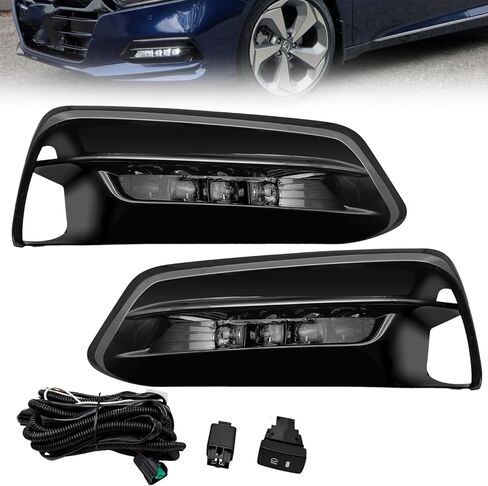 استبدال مصابيح الضباب LED لـ Accord 2018 2019 2020 4 أبواب سيدان القيادة مصابيح ضباب مع DRL أضواء الضباب المصد الأمامي in Kuwait