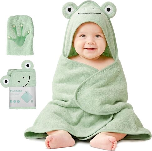 مجموعة مناشف حمام ومنشفة أطفال فاخرة بغطاء للرأس من CuddleBug (دب) - مناشف أطفال بغطاء للرأس مصنوعة من قماش تيري القطني بنسبة 100% لحديثي الولادة والأطفال الصغار، فائقة النعومة والامتصاص، مستلزمات حديثي الولادة (30 بوصة × 30 بوصة) - بيج عسلي in Kuwait
