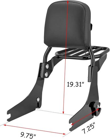 Wsays معيار الارتفاع سيسي بار ورف الأمتعة ومجموعة أدوات الإرساء المتوافقة مع Harley Dyna Low Rider Street Bob Super Wide Glide FXD FXDWG FXDB FXDC FXDL 2006-2017، كروم in Saudi Arabia
