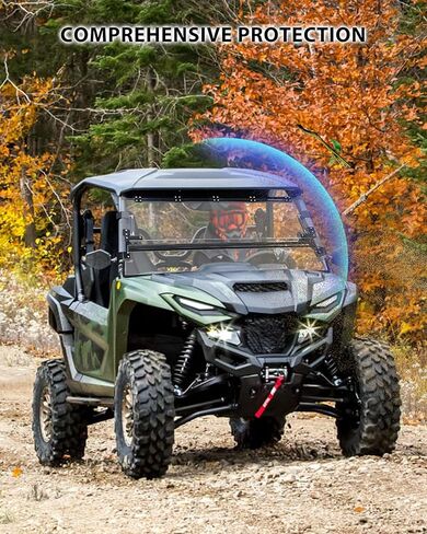 SAUTVS زجاج أمامي كامل لـ Yamaha RMAX 2 / RMAX 4 1000، معطف صلب متين مقاوم للغبار وبولي تنفيس أمامي كامل لملحقات Yamaha Wolverine RMAX2 1000 / RMAX4 1000 2021-2025 in Saudi Arabia