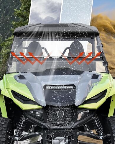 SAUTVS زجاج أمامي كامل لـ Yamaha RMAX 2 / RMAX 4 1000، معطف صلب متين مقاوم للغبار وبولي تنفيس أمامي كامل لملحقات Yamaha Wolverine RMAX2 1000 / RMAX4 1000 2021-2025 in Saudi Arabia