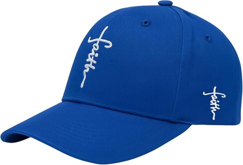 Christian Baseball Cap Embroidered Faith Cross Hat Adjustable Structured Front Panel Thick Raised Stitching in Saudi Arabia