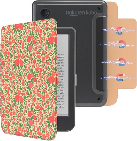 E NET-CASE Detachable Magnetic Case for 6" Kobo Clara Colour (2024) /Clara BW (2024) /2E (2022) eReader, Ultra Clear Back Scratch-Proof Light丨Easy to Detach & Attach丨Auto Sleep/Wake (Black) in Saudi Arabia