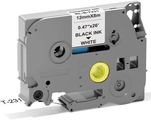 12mm 0.47 TZe TZ Tape Laminated White Label Maker Tape Replacement for Brother P Touch Label Tape TZe-231 TZe231 Compatible with Brother PT-D210 PT-D220 PT-H110 PT-D410 PT-P710BT in Saudi Arabia