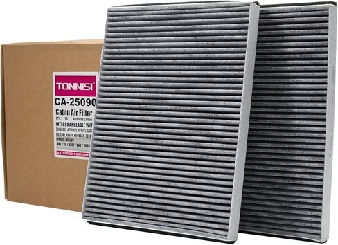عبوتان من فلتر هواء المقصورة TONNISI CA-24090 يستبدل 20435801،P606555،PA4681،AF26405،PA10187،49084 متوافق مع شاحنة فولفو VN 430 630 670 730 780، VNL 300 430 630 670 760 860، في إتش 200، في إتش دي 200 430 in Kuwait