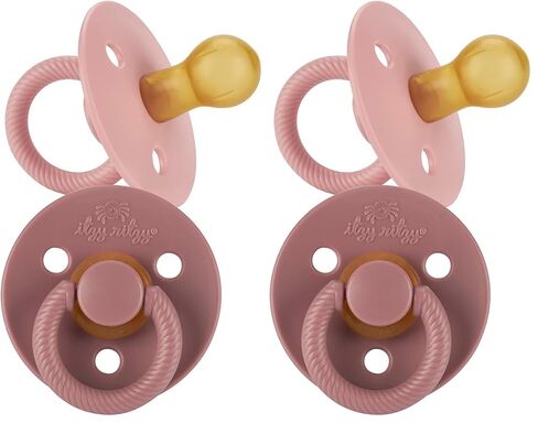 Itzy Ritzy Natural Rubber Pacifiers (Set of 2) – Baby Pacifiers with Cherry-Shaped Nipple & Large Air Holes for Added Safety; Set of 2 Glow in The Dark Binkies (Ages 6-18 Months) in Saudi Arabia