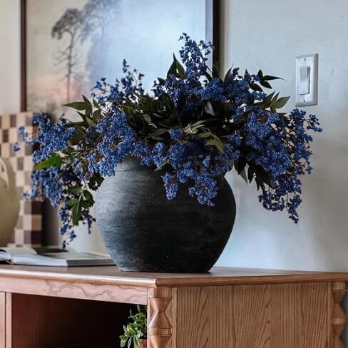 Zeyune 3 Pcs Artificial Dusty Plum Berry Stem 35 Inch Spring Faux Flowers Picks Branches Fake Realistic Sedum Stem Spray for Wedding Holiday Seasonal Farmhouse Mantel Harvest DIY Home Decorations in Saudi Arabia