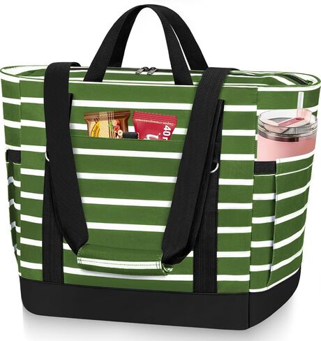 HUANLANG Soft Cooler Bag Insulated for Travel,Large Insulated Grocery Bags with Zippered Top,PEVA Collapsible Food Delivery Cooler Bag for Beach, Travel, Picnics in Saudi Arabia