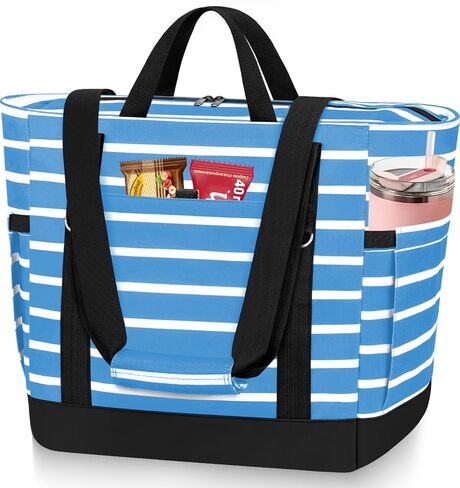 HUANLANG Soft Cooler Bag Insulated for Travel,Large Insulated Grocery Bags with Zippered Top,PEVA Collapsible Food Delivery Cooler Bag for Beach, Travel, Picnics in Saudi Arabia