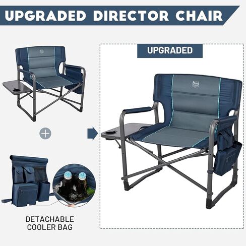 Timber Ridge XXL Directors Chair, 600lbs Capacity Heavy Duty Folding Camping Chair with Side Table & Insulated Pocket, Oversized Portable Chair with Carry Strap in Saudi Arabia
