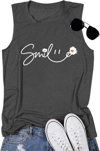Womens Tank Tops Sleeveless Graphic Tees Summer Beach Vacation Tops Fashion Vintage Boho Casual Loose Shirts in Saudi Arabia