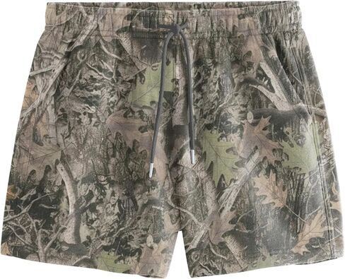 Ythomm Camo Athletic Shorts Men Maple Leaf Print Drawstring Elastic Waist Sweat Shorts Baggy Workout Gym Shorts with Pockets in Saudi Arabia