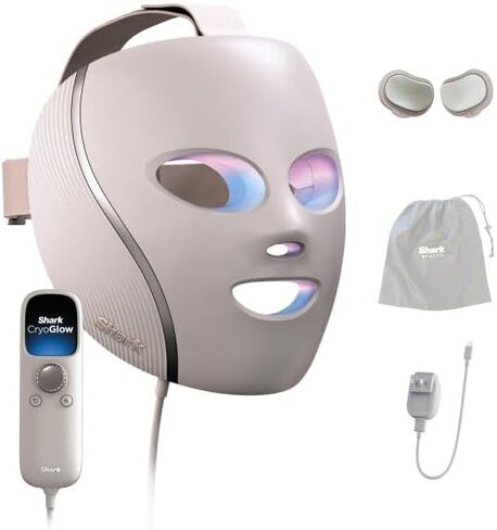 Shark CryoGlow LED Face Mask with Under-Eye Cooling, Anti-Ageing & Blemish Repair, Red & Blue LED, Infrared Light Therapy, USB-C, Remote Control, Storage Bag, Blue Frost, FW312 in Kuwait