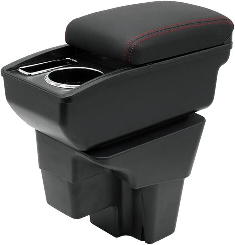 YJYWZH Car Armrest Storage Box for Kia Rio 2018-2023 Double Layer Car Center Console Organizer Armrest Box with 6 USB Ports and Cup Holder Car Armrest Accessory for Auto(Black Thread) in Saudi Arabia