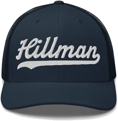Hillman Hat Hillman Trucker Hat Baseball Script Embroidered Cap Vintage Sports Mesh Swoosh Gift Souvenir Headwear MI MN in Saudi Arabia