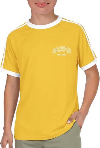 Boys Los Angeles California T Shirts Kids Fashion Short Sleeve Graphic Tees Casual Tops 5-14 Years in Saudi Arabia