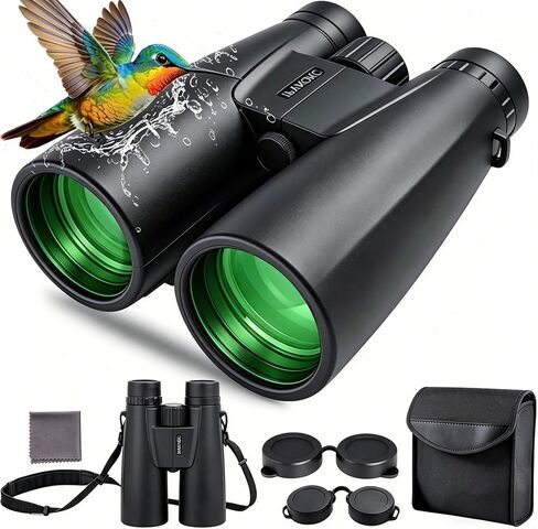 12x42 High Powered Binoculars for Adults, Clear Optics for Wildlife & Sports, Essential Camping Gear & Hunting Gear for Outdoor Adventures and Travel in Kuwait