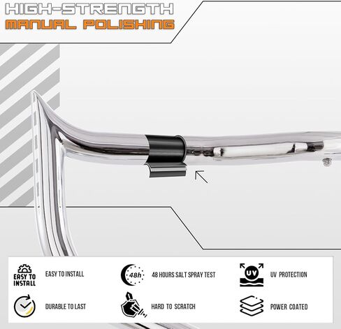 قضيب حماية المحرك من الصدمات على الطريق السريع لدراجة Harley Davidson Road King Street Glide Electra Glide 2014-2023 (أسود لامع) in Kuwait