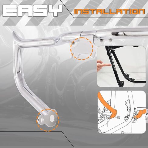 قضيب حماية المحرك من الصدمات على الطريق السريع لدراجة Harley Davidson Road King Street Glide Electra Glide 2014-2023 (أسود لامع) in Kuwait
