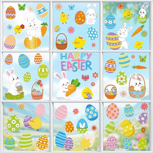 336 PCS St Patricks Day Window Clings, 9 Sheets St Patrick's Day Window Stickers with Irish Leprechaun Coins Gnome, Green Double Sided Shamrock Window Decals for St Patricks Day Decorations in Saudi Arabia