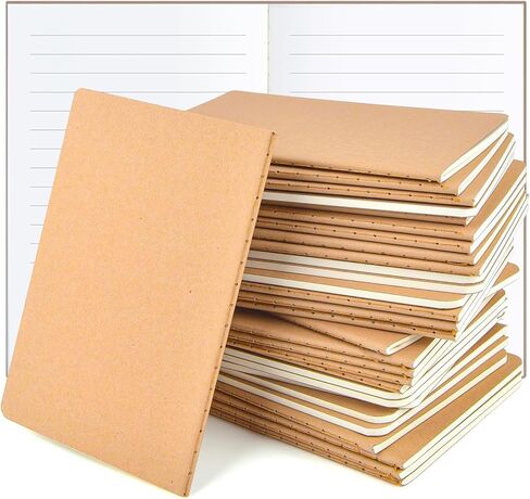 48 حزمة من دفاتر الملاحظات الصغيرة بحجم A6، دفتر ملاحظات للجيب من ورق الكرافت، مذكرات مجمعة لكتابة دفاتر الملاحظات مع 60 صفحة مبطنة، 3.9 × 5.5 بوصة لمستلزمات مكتب الأعمال والسفر للطلاب in Kuwait