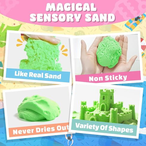 سلة حسية - مجموعة صنع الخبز والآيس كريم مع رمل لعب بوزن 3.3 رطل، وقوالب كعكة الوافل وأدوات رمل اللعب، وألعاب حسية للعب التظاهري، للفتيات والأولاد in Kuwait