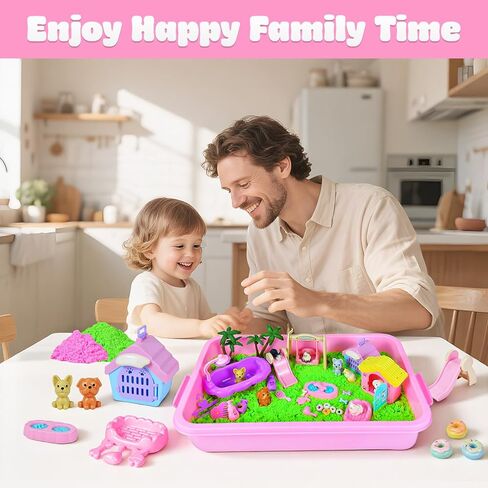 سلة حسية - مجموعة صنع الخبز والآيس كريم مع رمل لعب بوزن 3.3 رطل، وقوالب كعكة الوافل وأدوات رمل اللعب، وألعاب حسية للعب التظاهري، للفتيات والأولاد in Kuwait