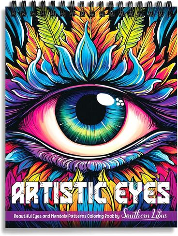 SOUTHERN LOTUS Artistic Eyes Spiral Coloring Book for Adults Women Teens to Relax Stress Relief in Kuwait