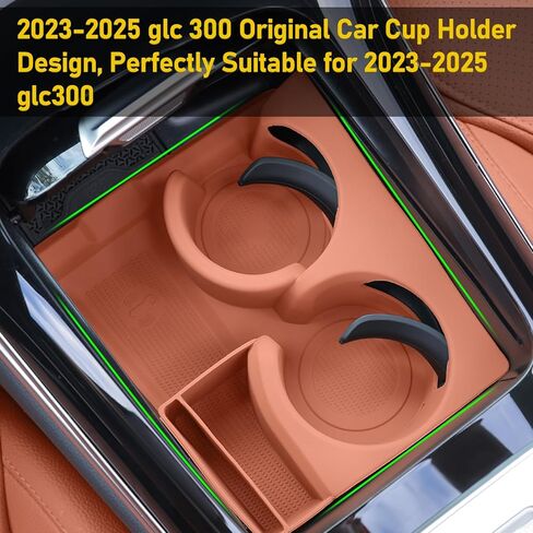 متوافق مع 2023-2026 حامل أكواب مرسيدس بنز GLC 300، 2023 2024 2025 2026 GLC 300 حامل أكواب وحدة التحكم المركزية، 2023 2024 2025 2026 ملحقات مرسيدس بنز GLC 300 (أسود) in Kuwait