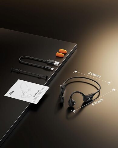 سماعات رأس PSIER Bone Conduction، سماعات رأس بلوتوث 6.0 مفتوحة للأذن، سماعات أذن بلوتوث مدمجة لمدة 10 ساعات، مقاومة للماء IPX5، سماعات جري خفيفة الوزن 23 جرام للرياضة in Saudi Arabia