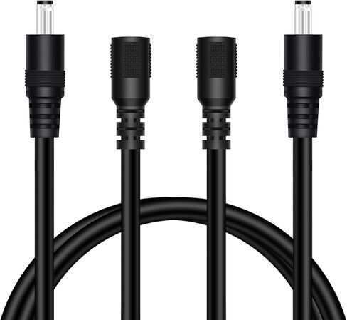 18AWG 2-Pack 10FT DC كابل تمديد الطاقة، 5.5 مم × 2.1 مم ذكر إلى أنثى مقبس أسطواني محول إمداد الطاقة 5.5 × 2.1 مم سلك تمديد لكاميرا مراقبة CCTV شريط LED in Kuwait