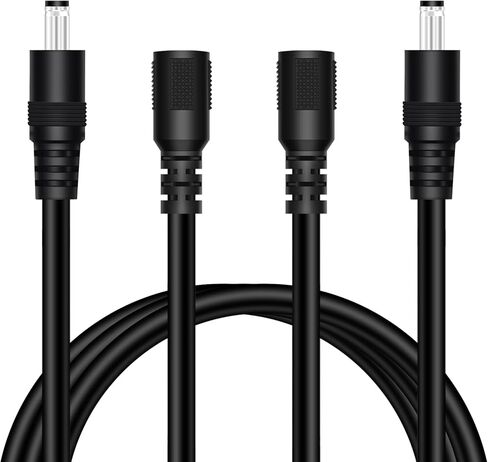 18AWG 2-Pack 10FT DC كابل تمديد الطاقة، 5.5 مم × 2.1 مم ذكر إلى أنثى مقبس أسطواني محول إمداد الطاقة 5.5 × 2.1 مم سلك تمديد لكاميرا مراقبة CCTV شريط LED in Kuwait