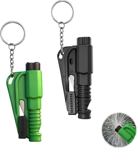 2 Pcs Car Window Breaker Tool Keychain, 3 in 1 Escape Tools, Emergency Keychain Car Escape Tool Applicable to All Cars in Saudi Arabia