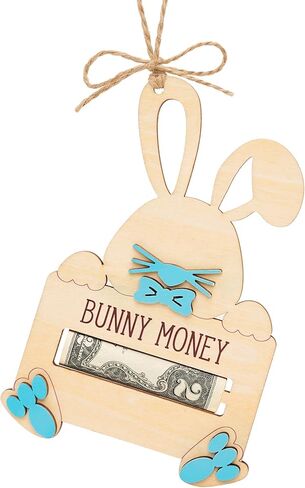 Easter Basket Stuffers, Easter Bunny Money Holder Set of 2 Wooden Carrot Cash Gift Pocket, Bunny Bucks Gift Card Slot for Teens, Toddlers, Kids, Cute Spring Basket Surprise in Saudi Arabia