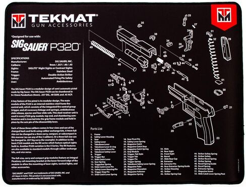TekMat Ultra 20 Premium 15 بوصة × 20 بوصة - 1/4 بوصة سميكة مقاومة للزيت وغير قابلة للانزلاق ومقاومة للماء وحواف مخيطة لتنظيف المسدس للاستخدام مع SIG SAUER in Kuwait