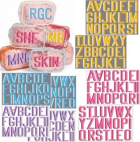 8 Sheet Personalized UV DFT Vinyl Letter Stickers Waterproof Shadow Monogram for Pool Bag Cup Wrap Decal Sticker for Tumbler Cups Water Bottle DIY Crafts, Laptop, Cars Decor in Saudi Arabia