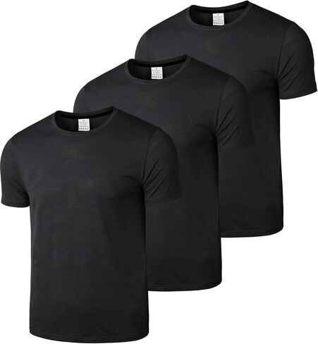 تيشيرتات Surenow للرجال مكونة من 3 قطع مموهة للتمرين والجري والصالة الرياضية كاجوال بأكمام قصيرة قابلة للتنفس سريعة الجفاف بياقة دائرية in Kuwait