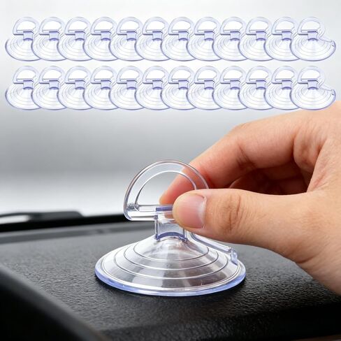24 قطعة من كوب شفط الزجاج الأمامي للسيارة، كوب شفط PVC لنوافذ السيارة، مناسب للسيارات والمطابخ والحمامات والمكاتب (أسود) in Saudi Arabia