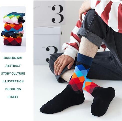 Coolwife غير تقليدي الجوارب الملونة الرياضة نمط اللباس القطن الجوارب عارضة متعة الجدة in Kuwait