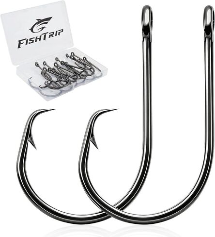 50/100pcs Fishing Circle Hooks, 3X Strong in-Line Sharp Barbed High Carbon Steel Fishing Catfish Octopus Hooks for Freshwater Saltwater in Saudi Arabia