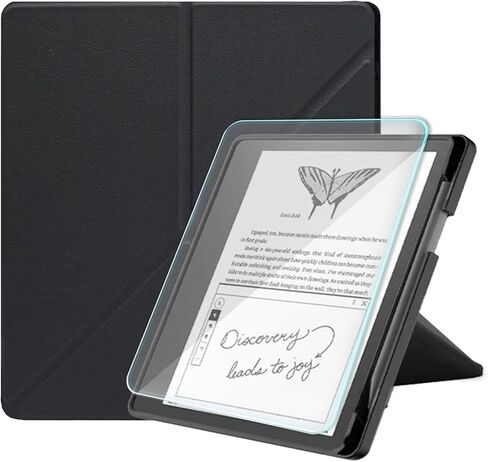 حافظة لجهاز Kindle Scribe، تتضمن واقي شاشة، وغطاء حامل من جلد البولي يوريثان الفاخر مع خاصية النوم/الاستيقاظ التلقائي وحامل أقلام لجهاز Kindle Scribe مقاس 10.2 بوصة (إصدار 2022/2024)، أخضر داكن in Kuwait